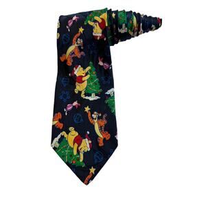 Disney Winnie The Pooh Piglet Holiday Christmas Tree Novelty Vintage Necktie